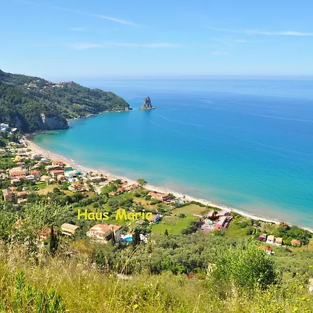 Maria With Pool And Amazing View - Agios Gordios Apartman *